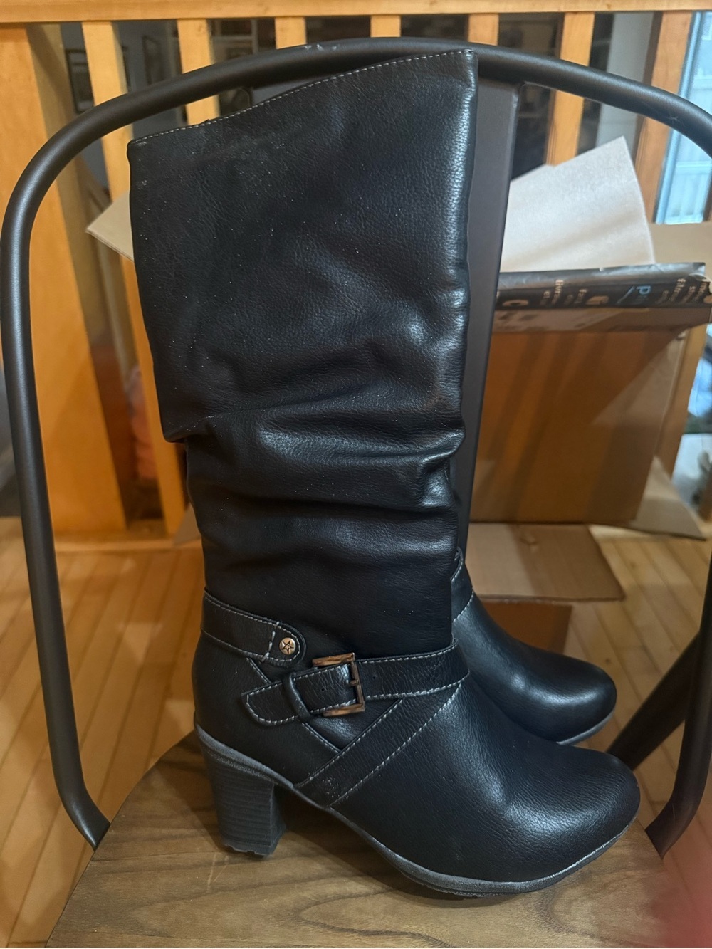 NWT Alberto Women's Black Waterproof Slouchy Knee-High Boots